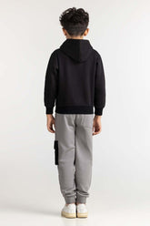 Junior Boy Black Printed Sweatshirt 224-312-012